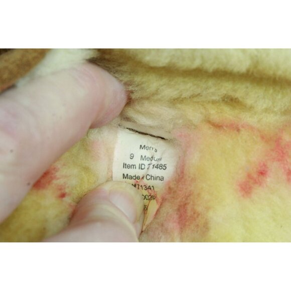 LL Bean Brown Suede Wicked Good Shearling Lined Moccasin Slipper Scuffs 9 M - Picture 8 of 9